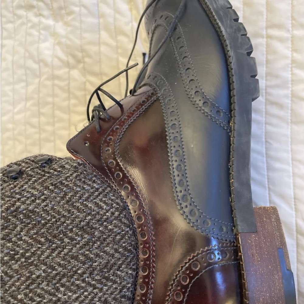 Brown and white tweed wool boots with brown and navy by Louis Vuitton size 10lv - Picture 12 of 12